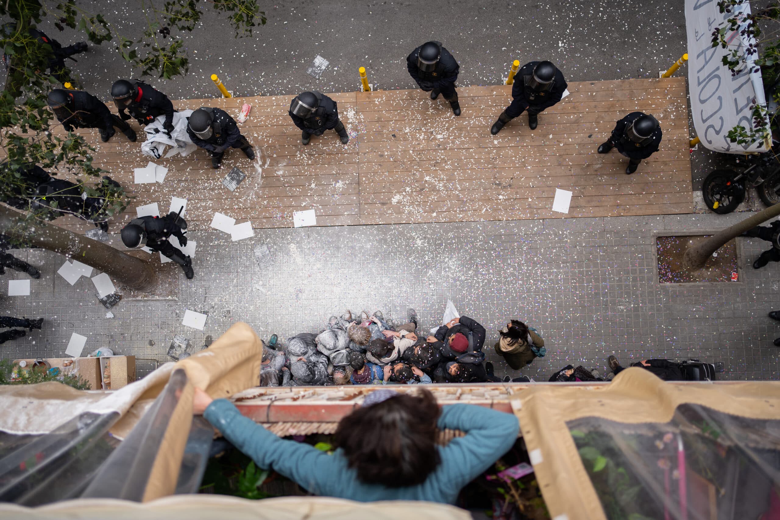 Eviction of a family from their house in Barcelona, Spain